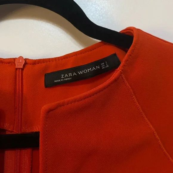 Zara Vibrant Orange Midi Dress - Picture 3 of 6